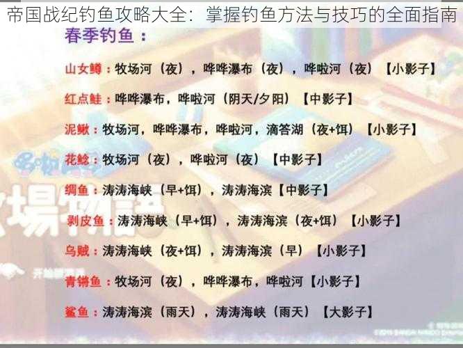 帝国战纪钓鱼攻略大全:掌握钓鱼方法与技巧的全面指南